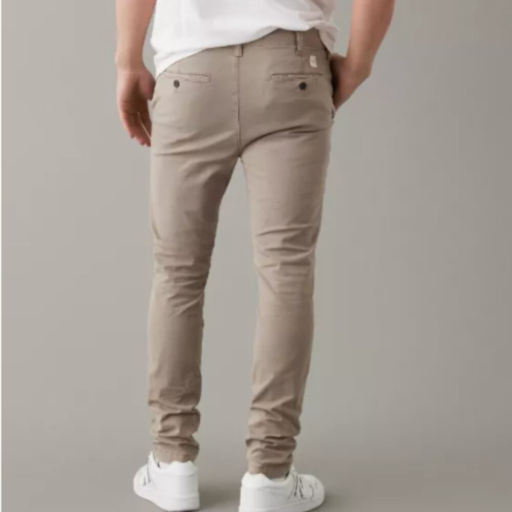AE Flex Skinny Lived-In Khaki Pant, Size 36X34